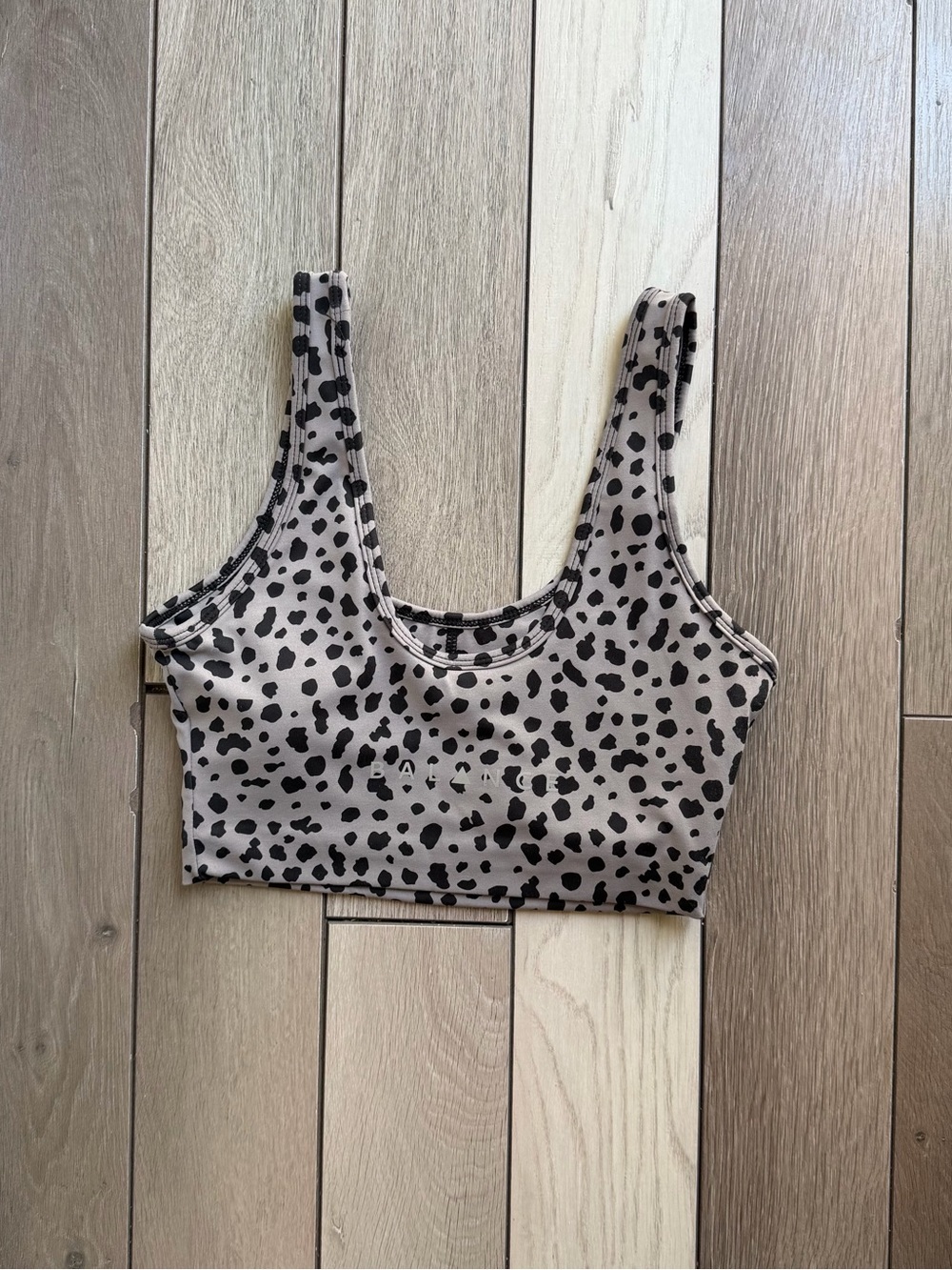 Balance Athletica Animal Kingdom Snow Leopard White Sports Bra